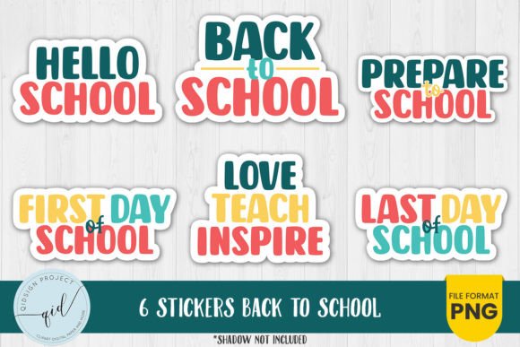 6 Back to School Stickers