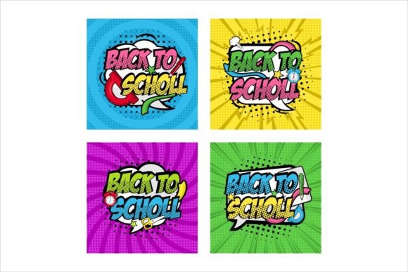 Back to School Pop Art Style Vector: A Vibrant Design Resource