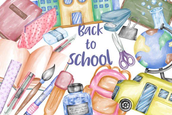 Back to School Watercolor Clipart: A Versatile Creative Resource