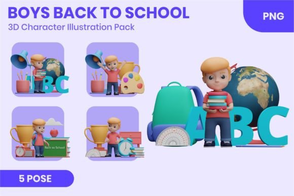 Boys Back to School 3d Character: A Versatile Tool for Modern Designers