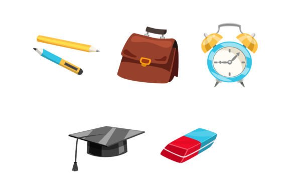 Flat Back to School Elements for Modern Designers