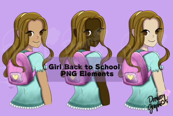 Girl Back to School Clipart for Creative Projects