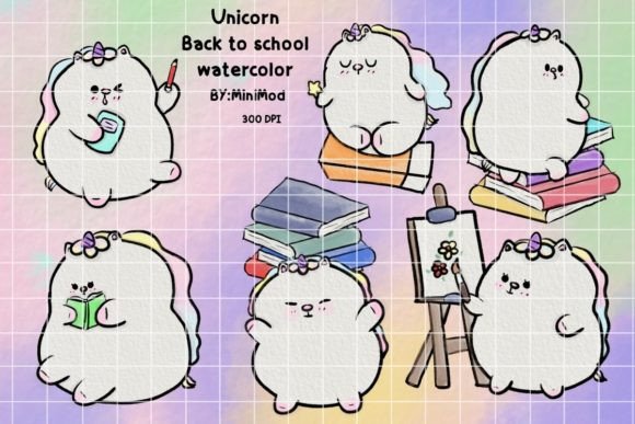 Unicorn Back to School Watercolor: A Creative Resource for Every Project